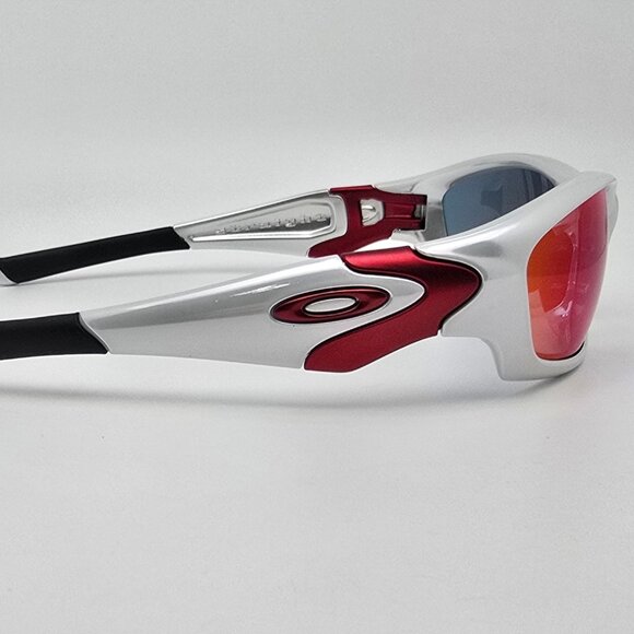 Oakley 04-329 Straight Jacket II White Chrome Frame +Red Iridium Lens Sunglasses - Picture 6 of 15